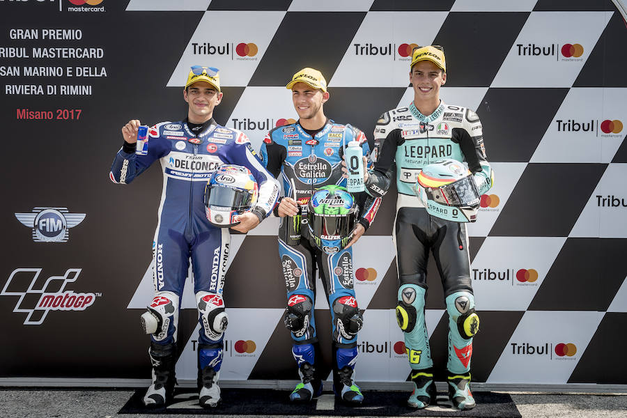 Jorge Martín, Enea Bastianini y Joan Mir, los tres mejores tiempos en Moto3.