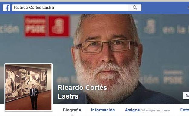 Imagen del perfil de Facebook de Ricardo Cortés, con la foto de apoyo al consejero de Educación