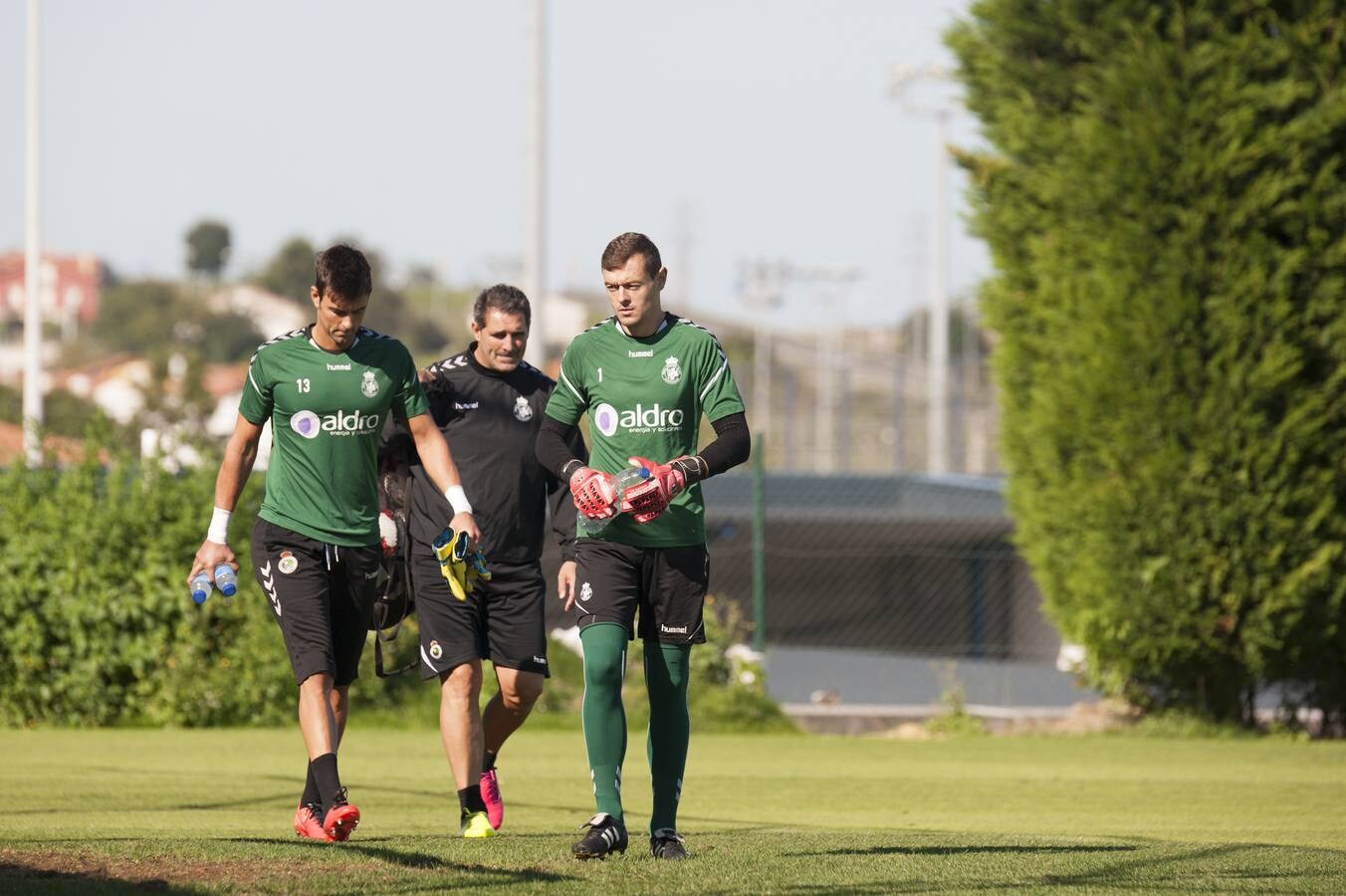 Entrenamiento del Racing antes del Leioa