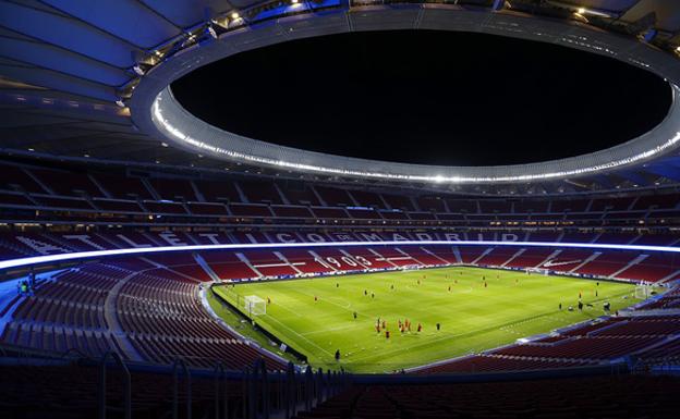 Primer entrenamiento del Atlético en el Wanda Metropolitano. 