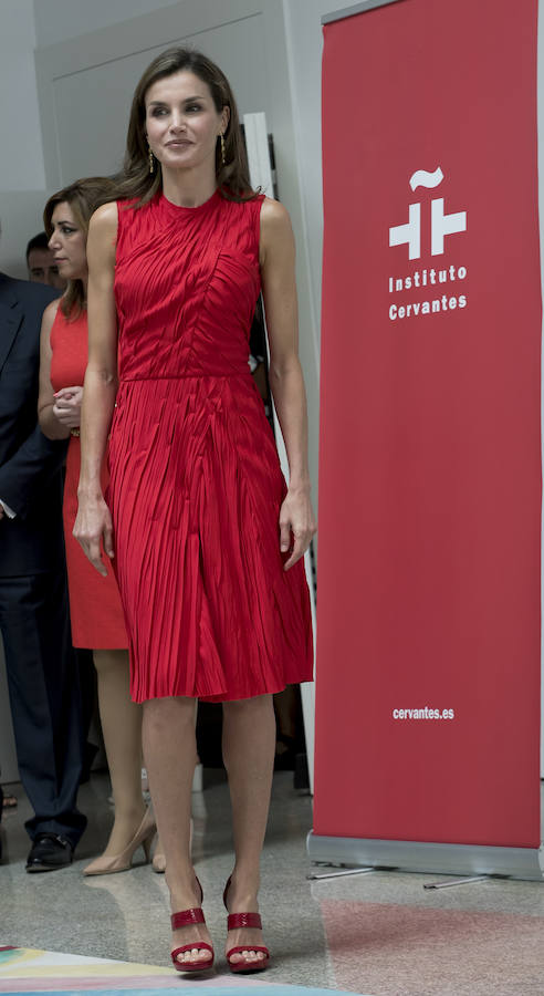 Doña Letizia durante la reunión anual de directores del Instituto Cervantes.