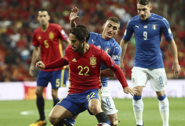 Isco, en una acción durante el España-Italia. 