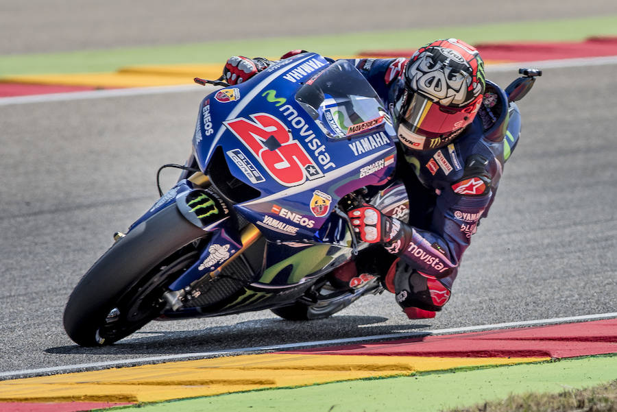 Maverick Viñales firmó la pole en MotoGP, Miguel Oliveira fue el más rápido en Moto2 y Jorge Martín marcó el paso en Moto3.