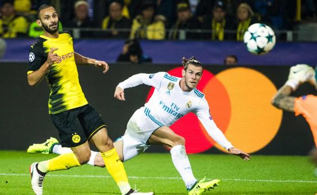 Gareth Bale, durante el partido contra el Borussia Dortmund. 