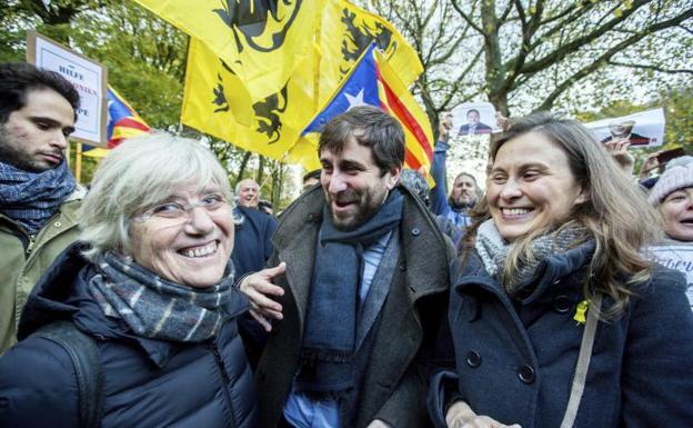 Pensatí, ayer, en una manifestación en Bruselas. 