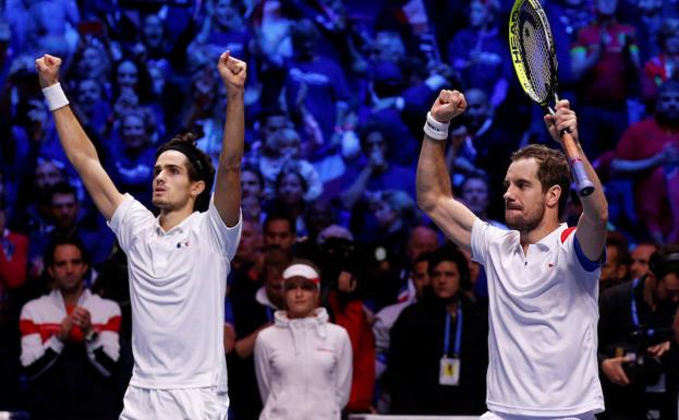 Richard Gasquet (d) y Pierre-Hugues Herbert.