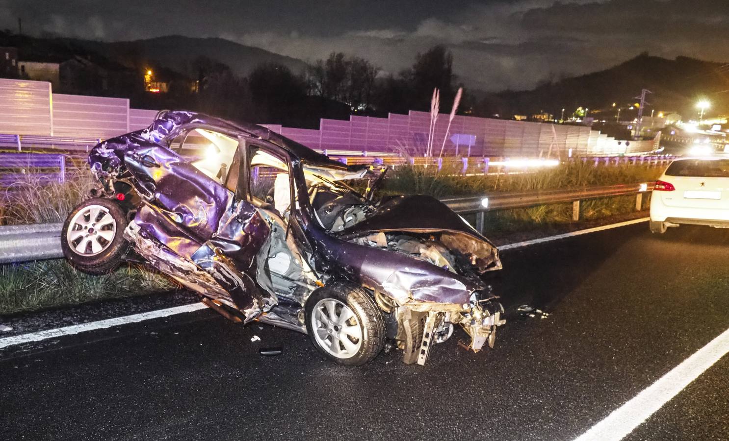 Hasta trece vehículos –doce turismos y un camión de grandes dimensiones– se vieron implicados en el choque en cadena provocado por el estado de la calzada. En el momento del suceso, el suelo estaba muy deslizante por culpa de una intensa granizada que sorprendió a los conductores en torno a las 18.00 horas. 