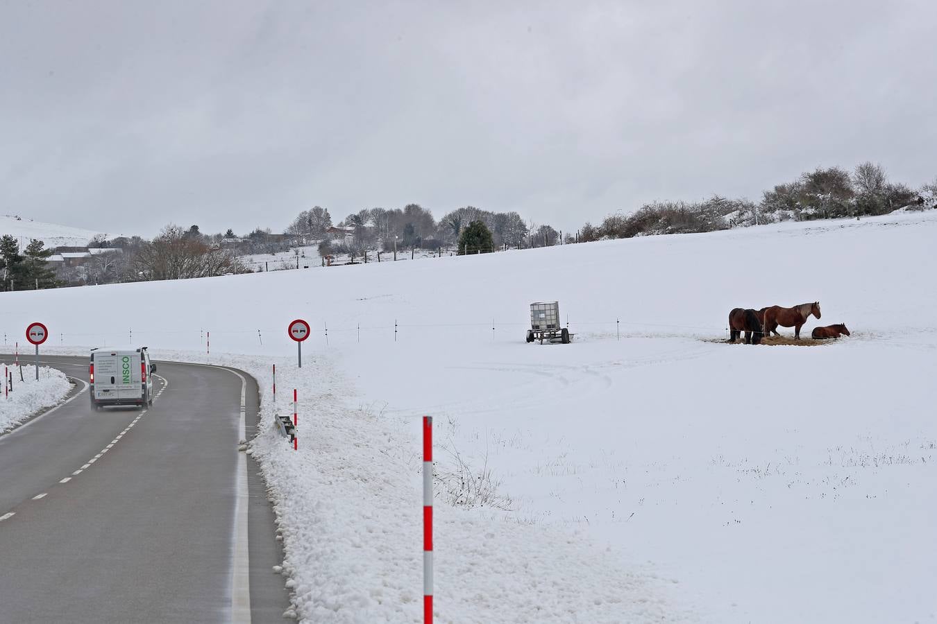 La nieve ha dejado bellas estampas en Campoo