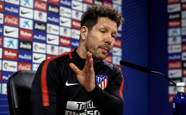 Diego Simeone, en rueda de prensa. 