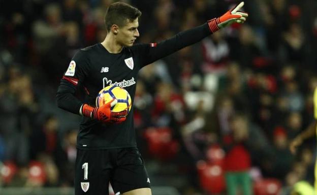 Kepa Arrizabalaga, durante un partido en San Mamés.