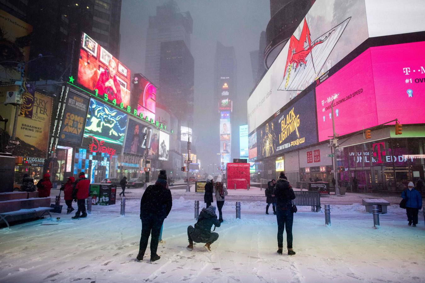 Nieve en Times Square