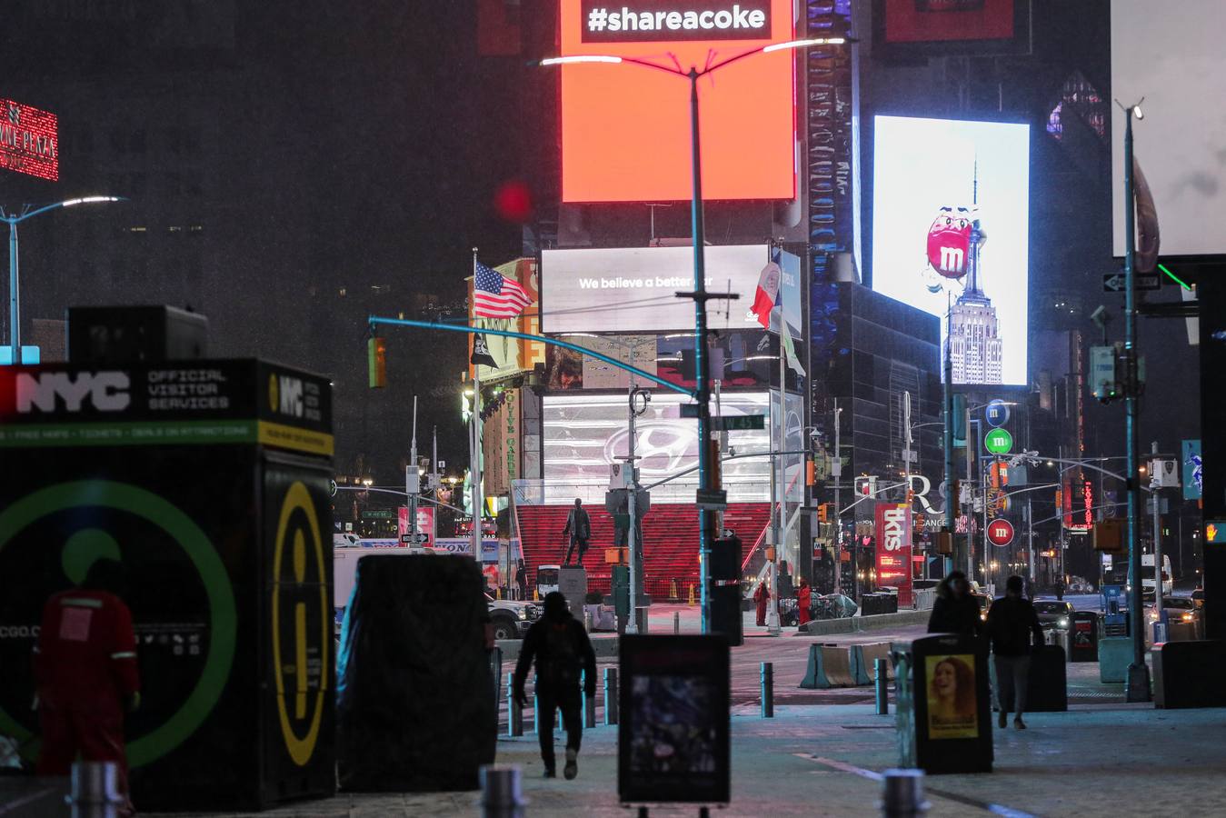 Nieve en Times Square