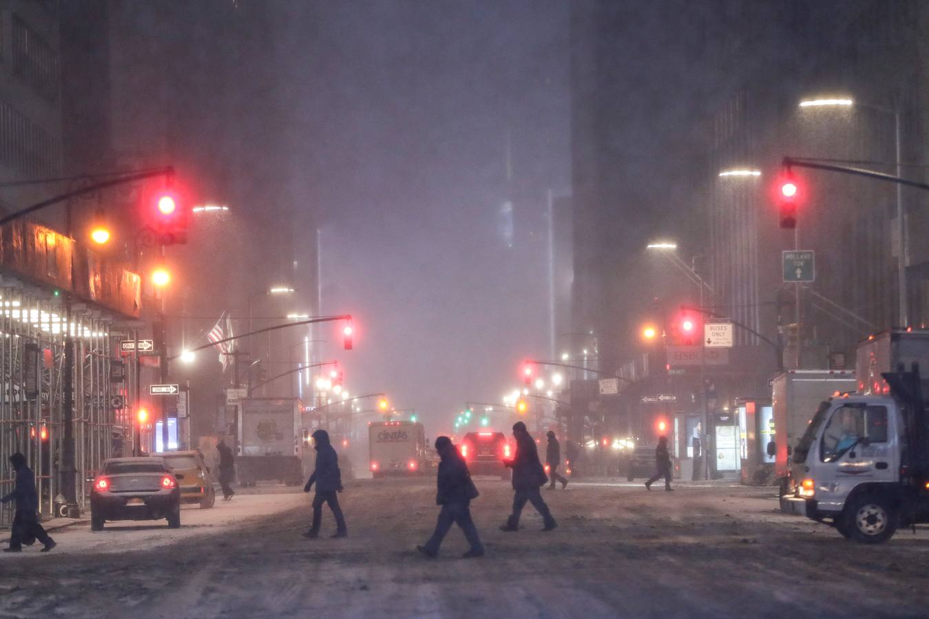 Nieve en Times Square