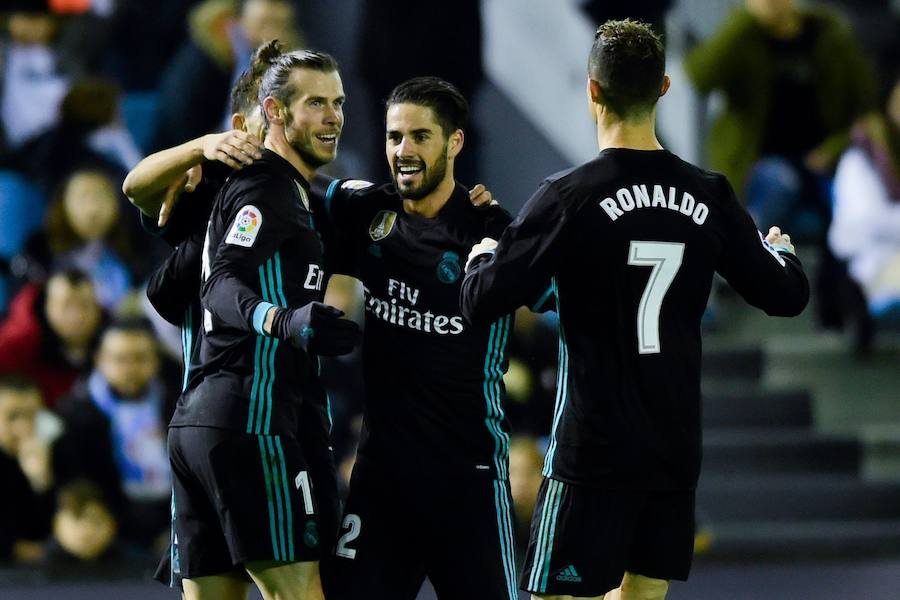 El Real Madrid empató ante el Celta en Balaídos, 2-2, en la jornada 18 de Liga. El cuadro vigués se adelantó con Wass y Bale remontó para los blancos. Sin embargo, Maxi Gómez marcó la igualada en los instantes finales.