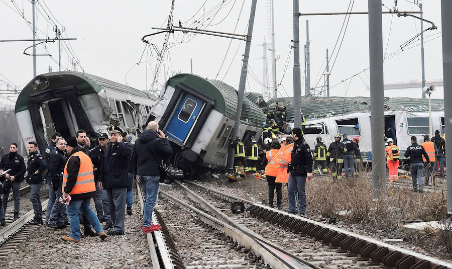 Un tren descariila a la entrada a la ciudad italiana