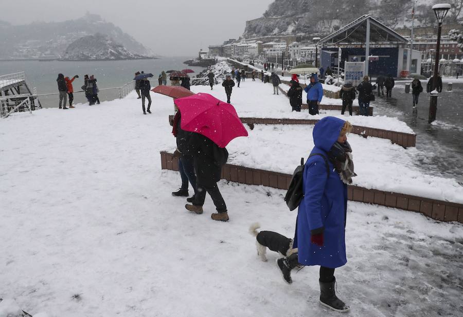 San Sebastian, Bilbao, Pamplona, Santander, Zaragoza y numerosas provincias del norte de españa sorprendidas por el temporal de nieve.