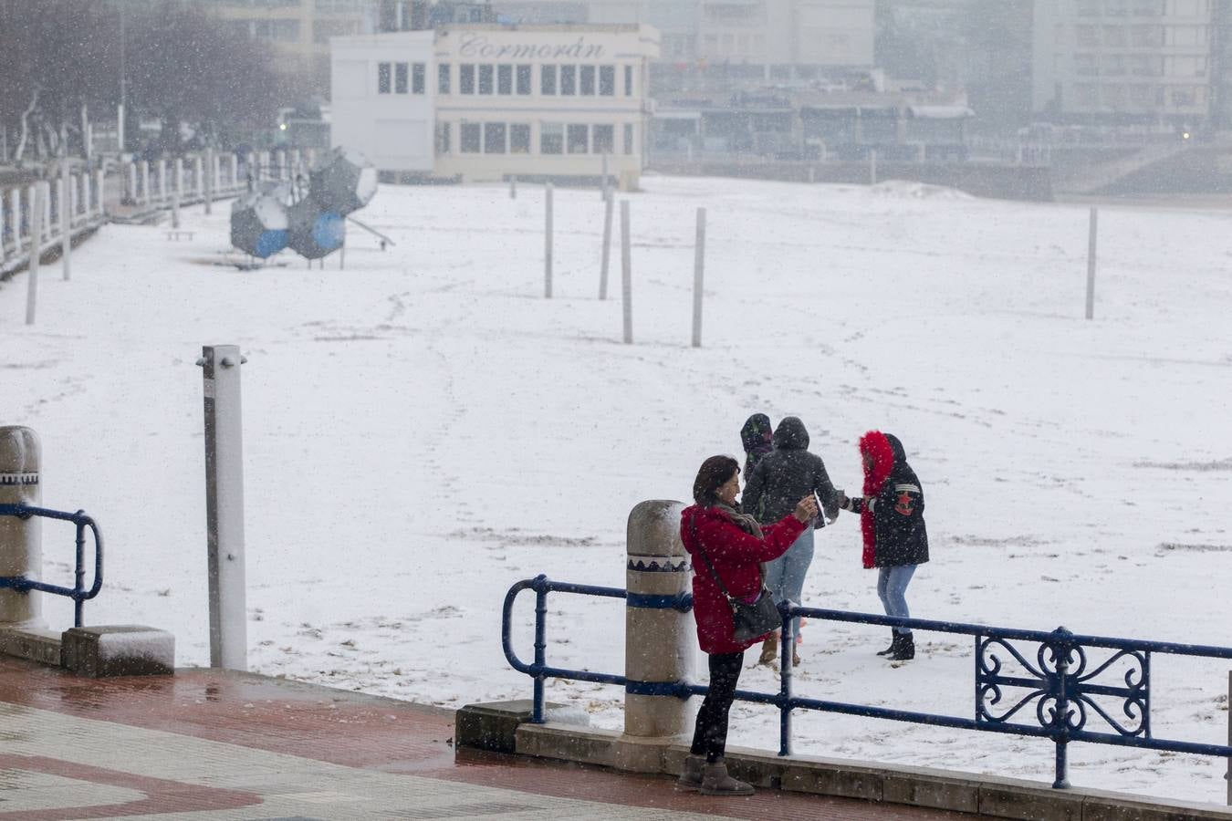 Fotos: A clase y a trabajar bajo la nieve