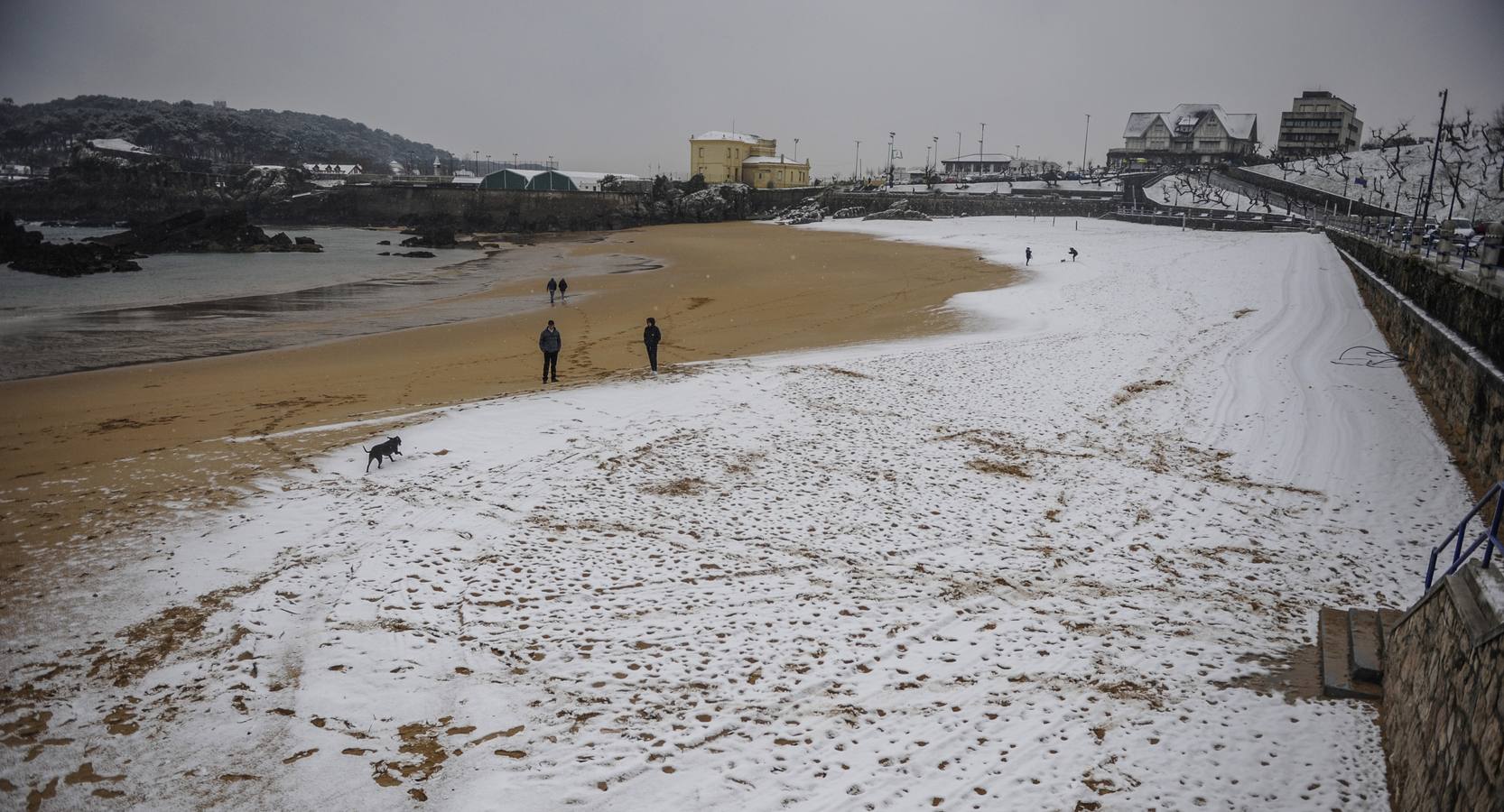 Fotos: A clase y a trabajar bajo la nieve