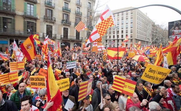 La Plataforma por Tabarnia se manifiesta en Barcelona.