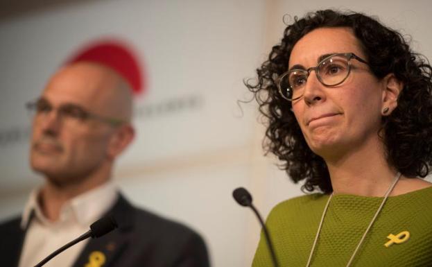 Marta Rovira, Marta Rovira, secretaria general de ERC, junto a Raül Romeva.