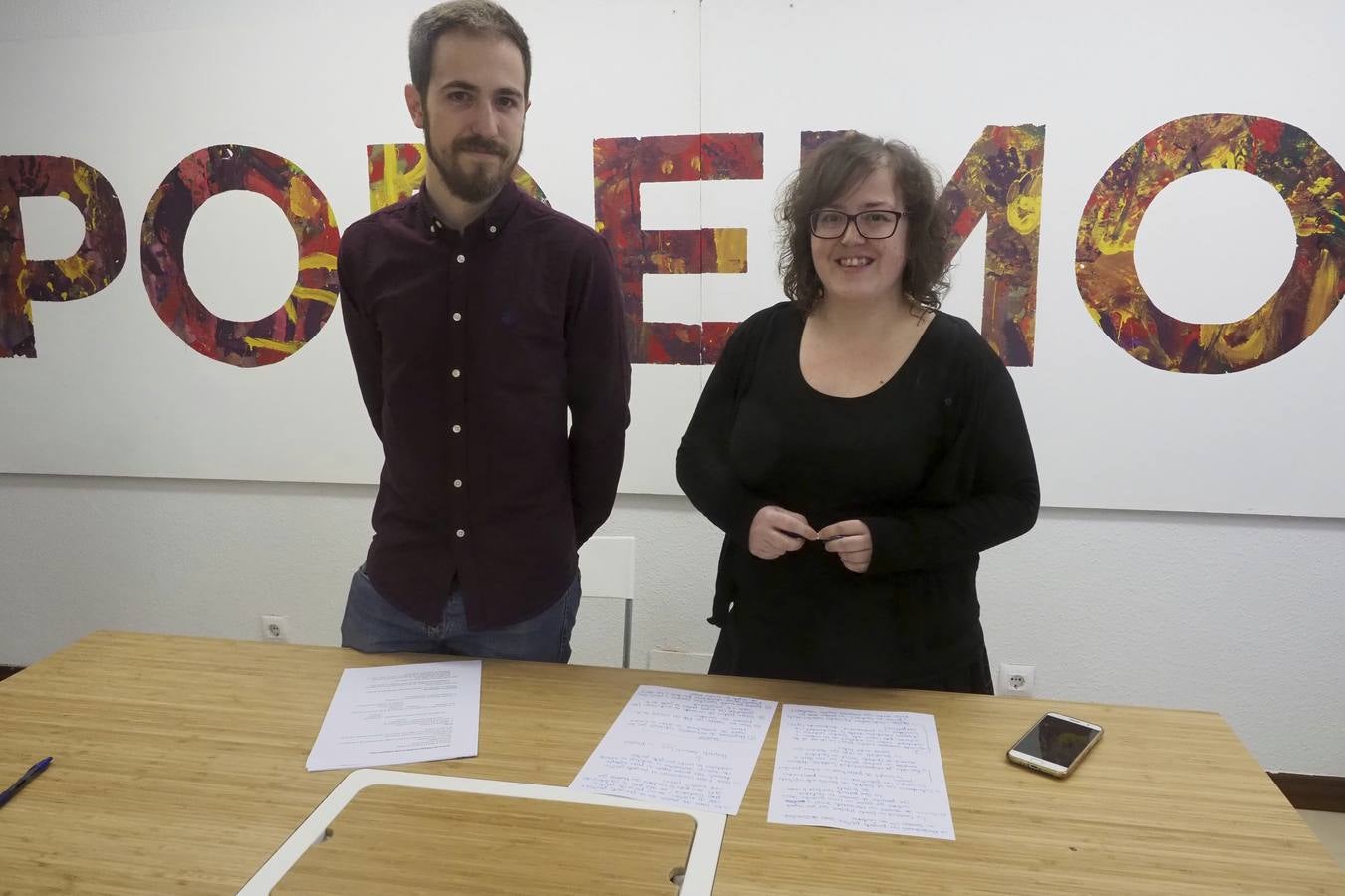 Luis del Piñal y Verónica Ordóñez, hoy en la presentación de las líneas generales de su proyecto.