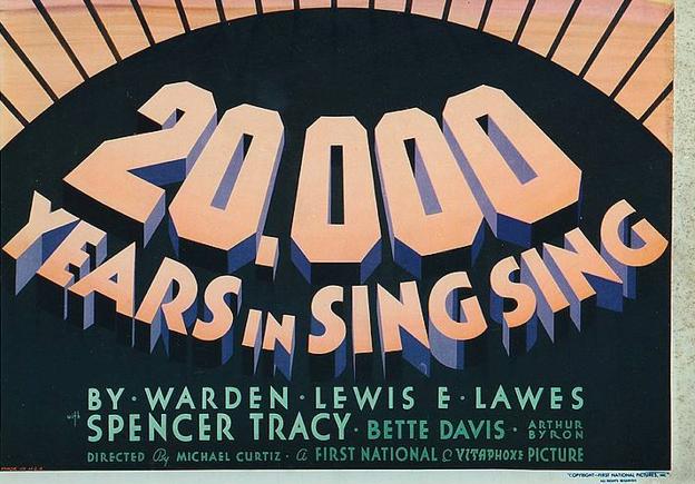 Cartel promocional de 'Veinte mil años en Sing Sing' (1932).