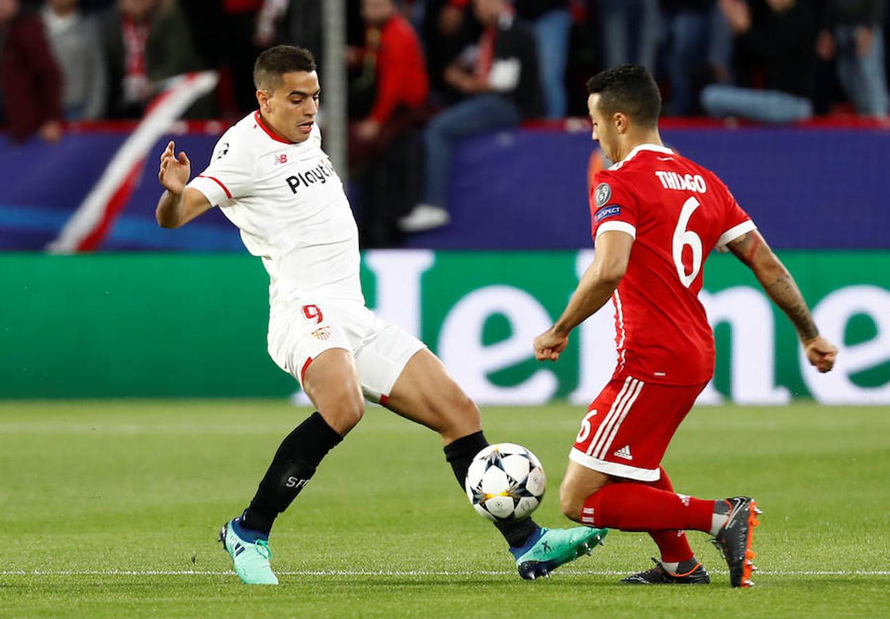 El equipo sevillista compareció decidido a hacer historia en los cuartos de final de la Champions ante un gigante como el Bayern