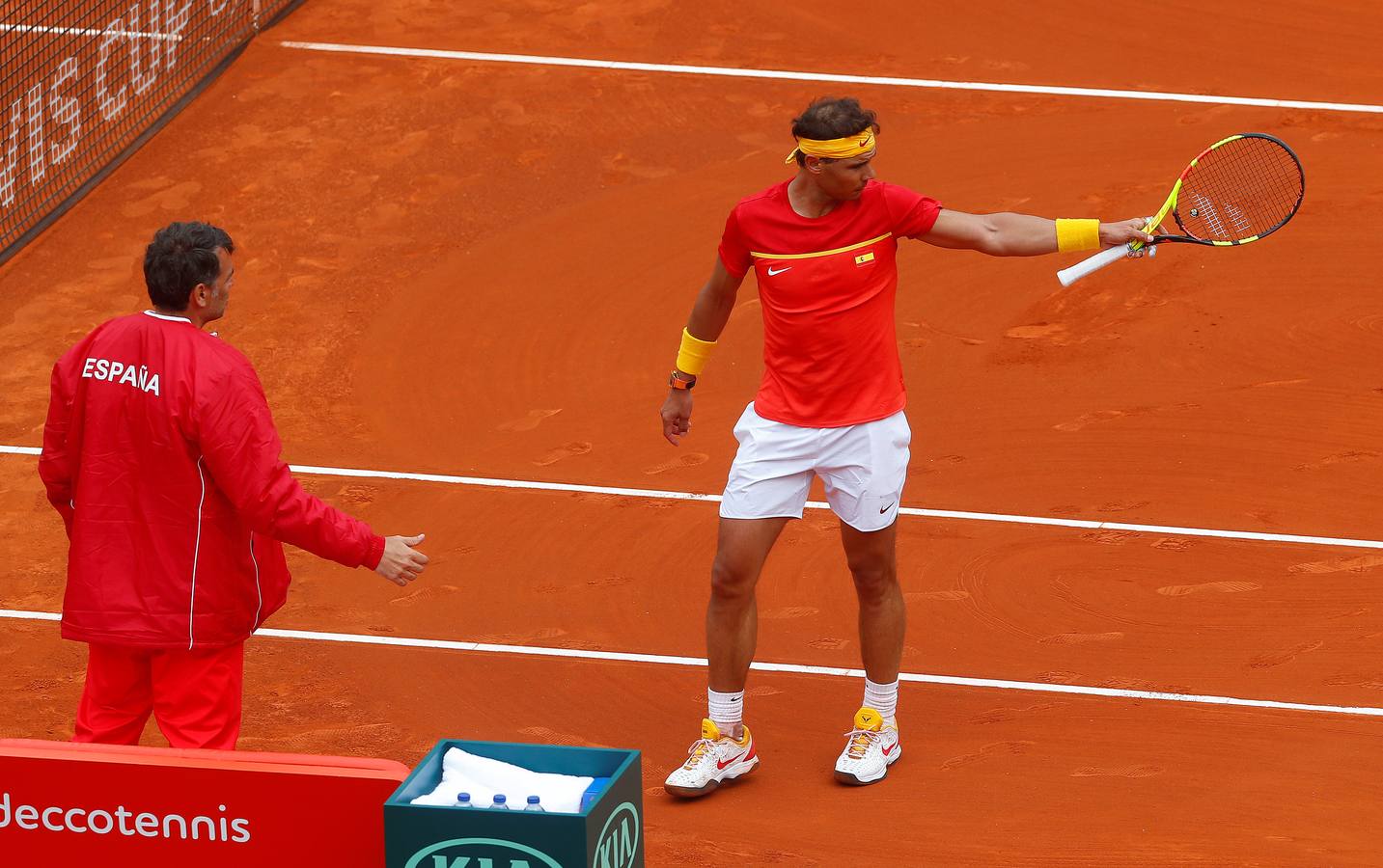 Rafa Nadal y Philipp Kohlschreiber, los protagonistas del segundo partido de la elminatoria de la Copa Davis entre España y Alemania. 