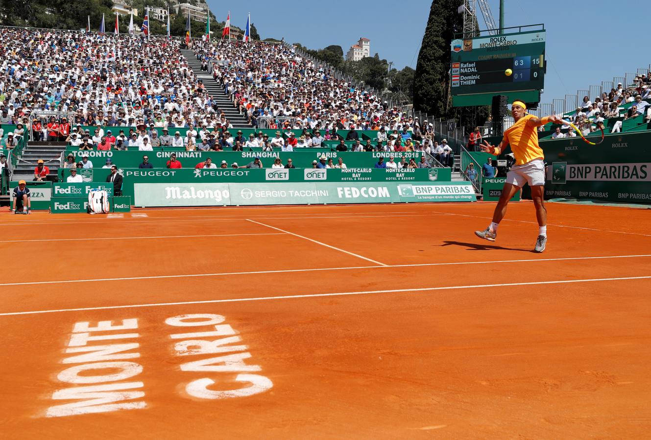 El partido de cuartos de final del Masters 1.000 de Montecarlo entre Rafa Nadal y Dominic Thiem. 