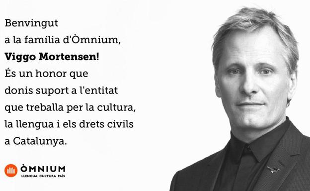 Viggo Mortensen se hace socio de Òmnium Cultural