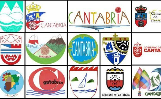 Algunos de los 102 logos que se presentaron al concurso del Gobierno de Cantabria.