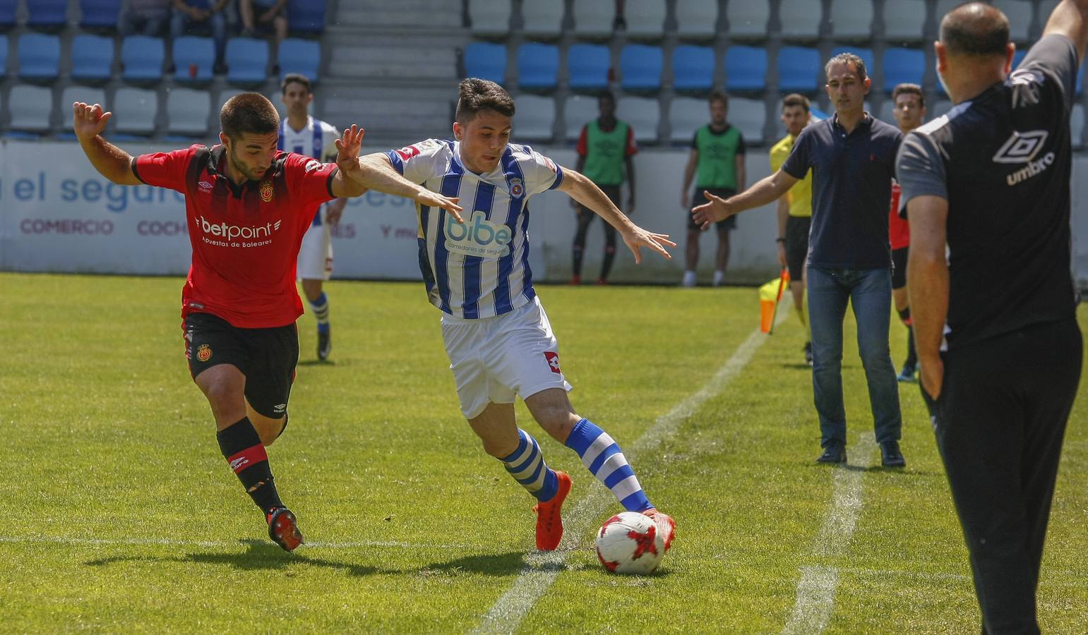 El equipo torrelaveguense jugará la vuelta en Mallorca con tres goles de ventaja | Juanma Barbero, Nacho Rodríguez, en dos ocasiones, y Lucho han sido los goleadores gimnásticos