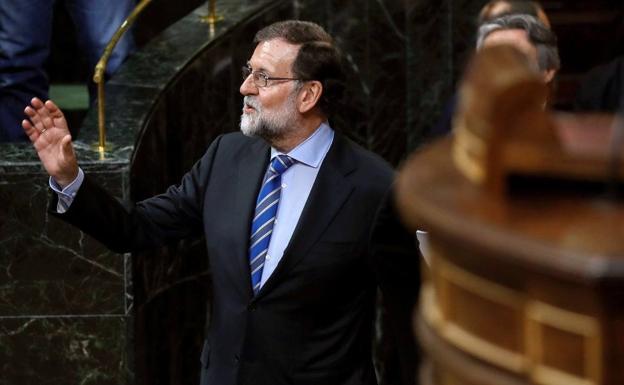 El presidente del Gobierno, Mariano Rajoy, hoy en el Congreso.