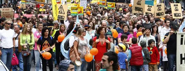 Imagen de archivo de una manifestación en contra de la técnica del fracking en la región. :: dm