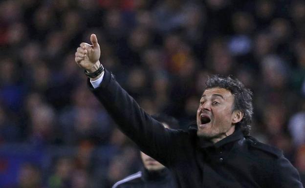 Luis Enrique, en un partido en su etapa como entrenador del Barcelona.