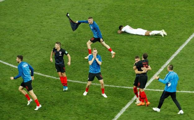 Los croatas celebran el pase a la final.