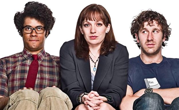 Chris O'Dowd, Richard Ayoade y Katherine Parkinson en 'The IT Crowd' (2006-2013)