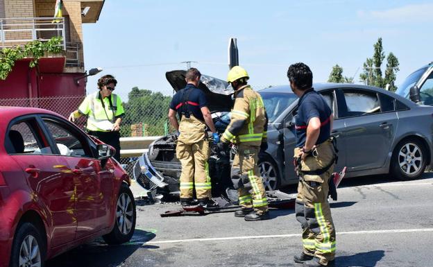 Accidente producido el viernes en Villamediana de Iregua.