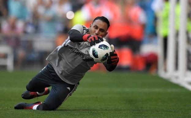 Keylor Navas, antes de la disputa del Trofeo Bernabéu. 