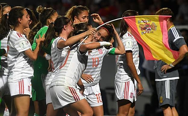 Las chicas de la sub-20, celebrando su pase a la final