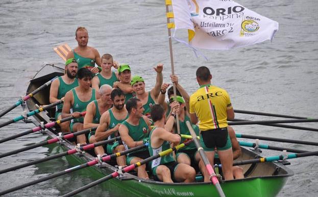 La tripulación de Camargo, cuando ganó la Bandera de Orio