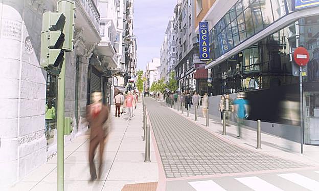 Así quedará la calle Cervantes de Santander.