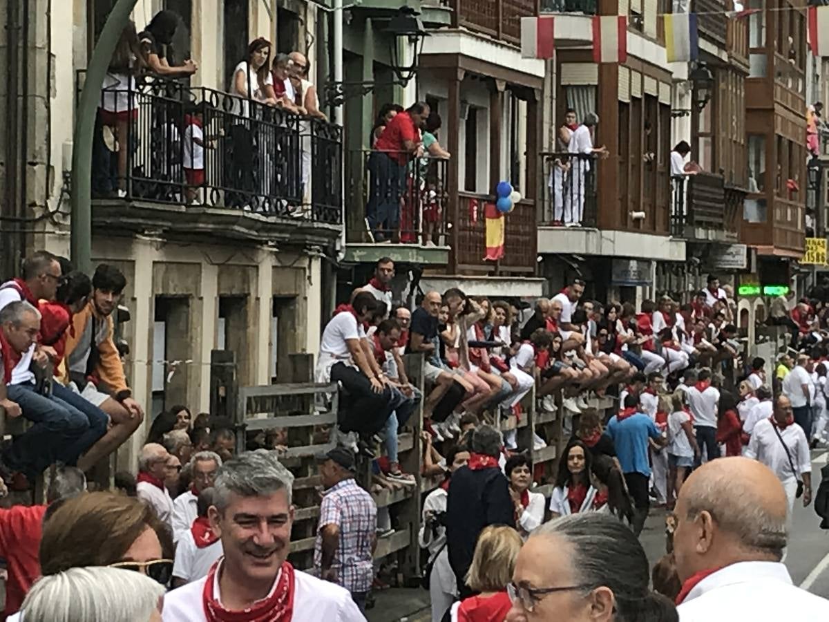 Fotos: Imágenes del primer encierro de las fiestas de Ampuero