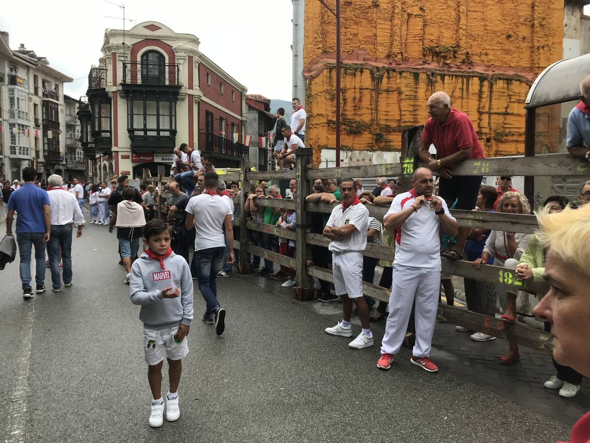 Fotos: Imágenes del primer encierro de las fiestas de Ampuero