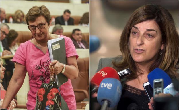 Las dos últimas consejeras de Sanidad de Cantabria, Luisa Real (izquierda) y María José Sáenz de Buruaga.