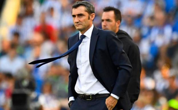 Ernesto Valverde durante el partido frente a la Real Sociedad