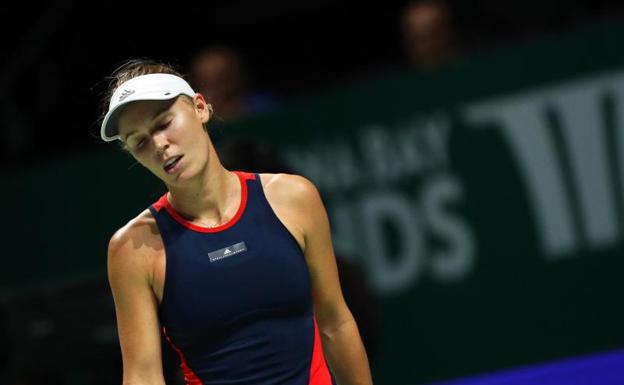 Caroline Wozniacki, durante su partido ante Elina Svitolina. 