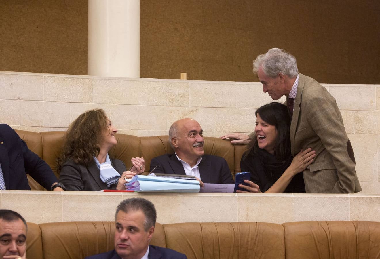 Los diputados del Partido Popular Mercedes Toribio, Santiago Recio, Ruth Beitia y José Manuel Igual, durante la sesión de este lunes.