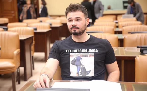 Rufián compara el «procés» y La Manada: «25 años por votar y 9 por violar»