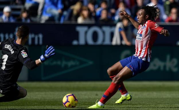 Gelson Martins durante el partido ante el Leganés